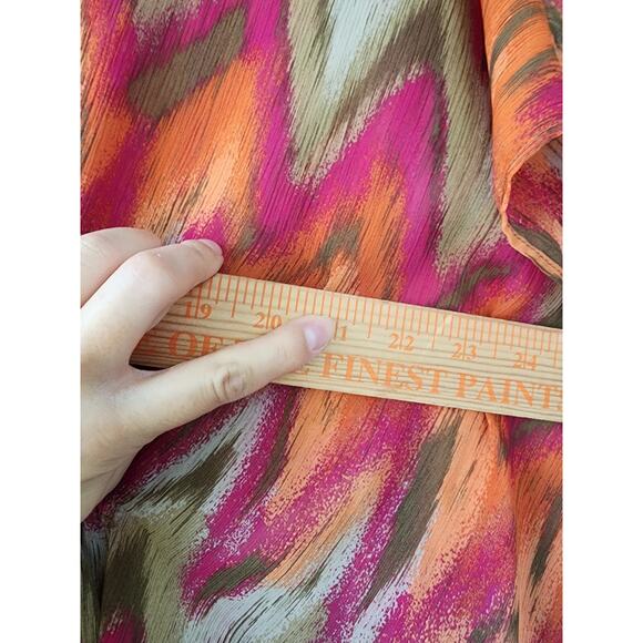 Michael Kors Tunic Top Coverup Size L/XL Colorful Red Pink Orange Tan Coastal - Picture 4 of 6